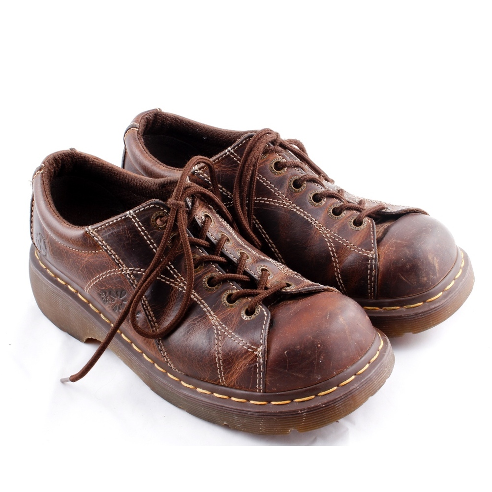 Dr. Martens  Brown Leather Lace-Up 6 Eye Oxford